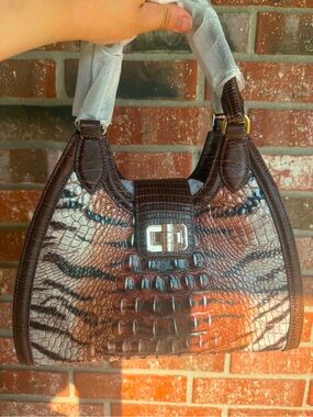 Brahmin Adrian Feline Hermosa Melbourne Leather Satchel